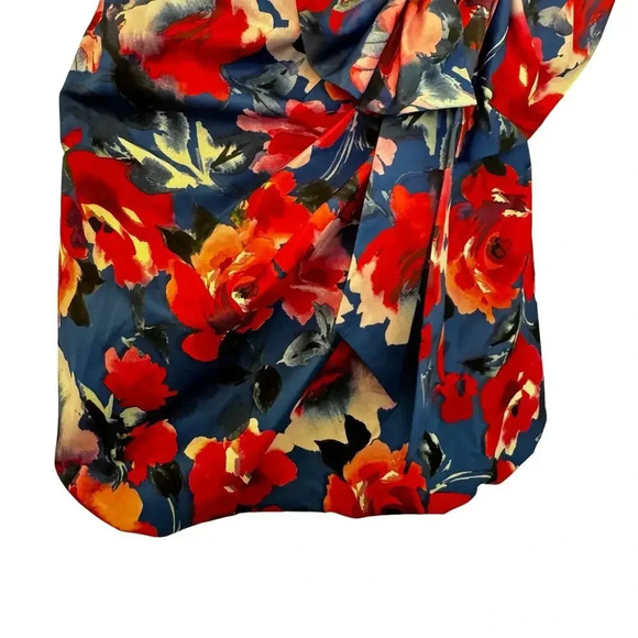 PARKER BLACK CHANTELLE STRAPLESS FLORAL-PRINT BOW DRESS LENNOX ROSE SZ 4 NWT - Picture 6 of 10